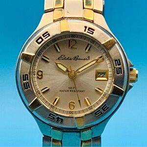 EDDIE BAUER V8V010 Women’s Vintage Wristwatch All St Steel Date Working New Batt